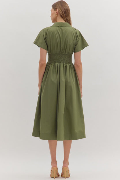 Raina Midi Dress - Olive