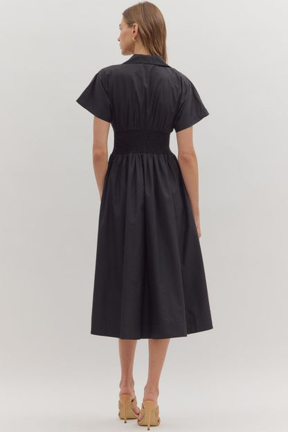 Raina Midi Dress - Black